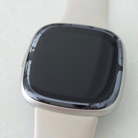 Fitbit Sense 2 Health Fitness Smartwatch Lunar White Platinum Watch Charger Box - Picture 6 of 16